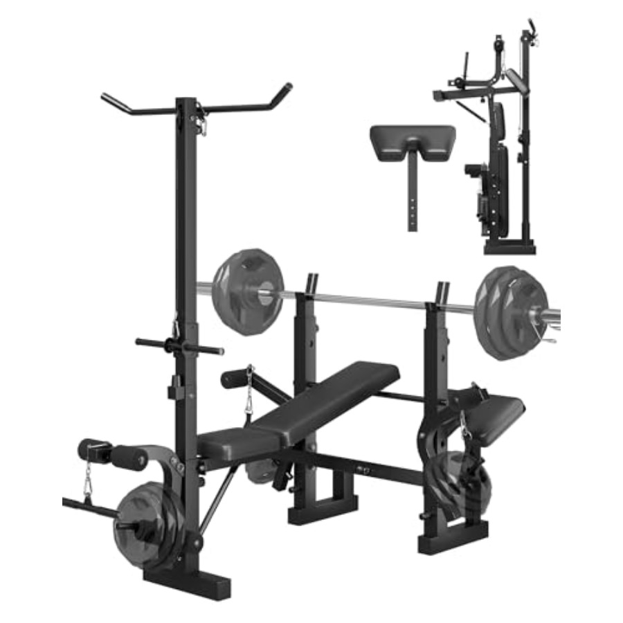 Preacher Curl Pad - 홈짐 8-in-1 접이식 웨이트 벤치 세트