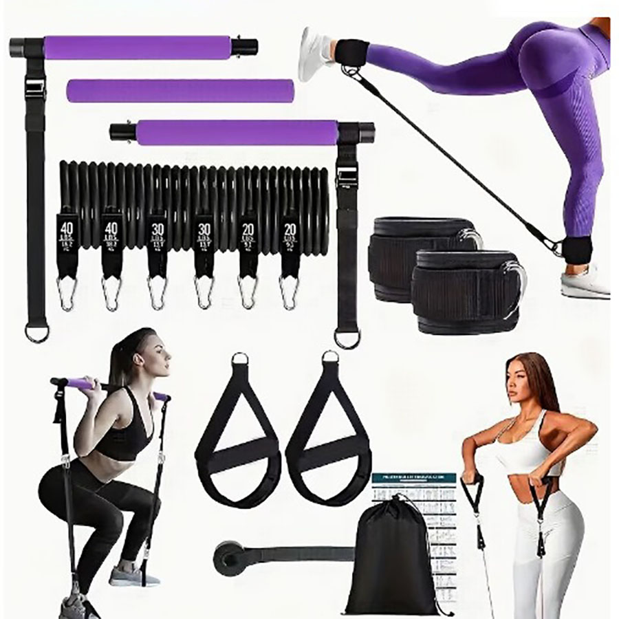 Home Gym Full Setup - 180lbs 저항 밴드와 조절 가능한 필라테스
