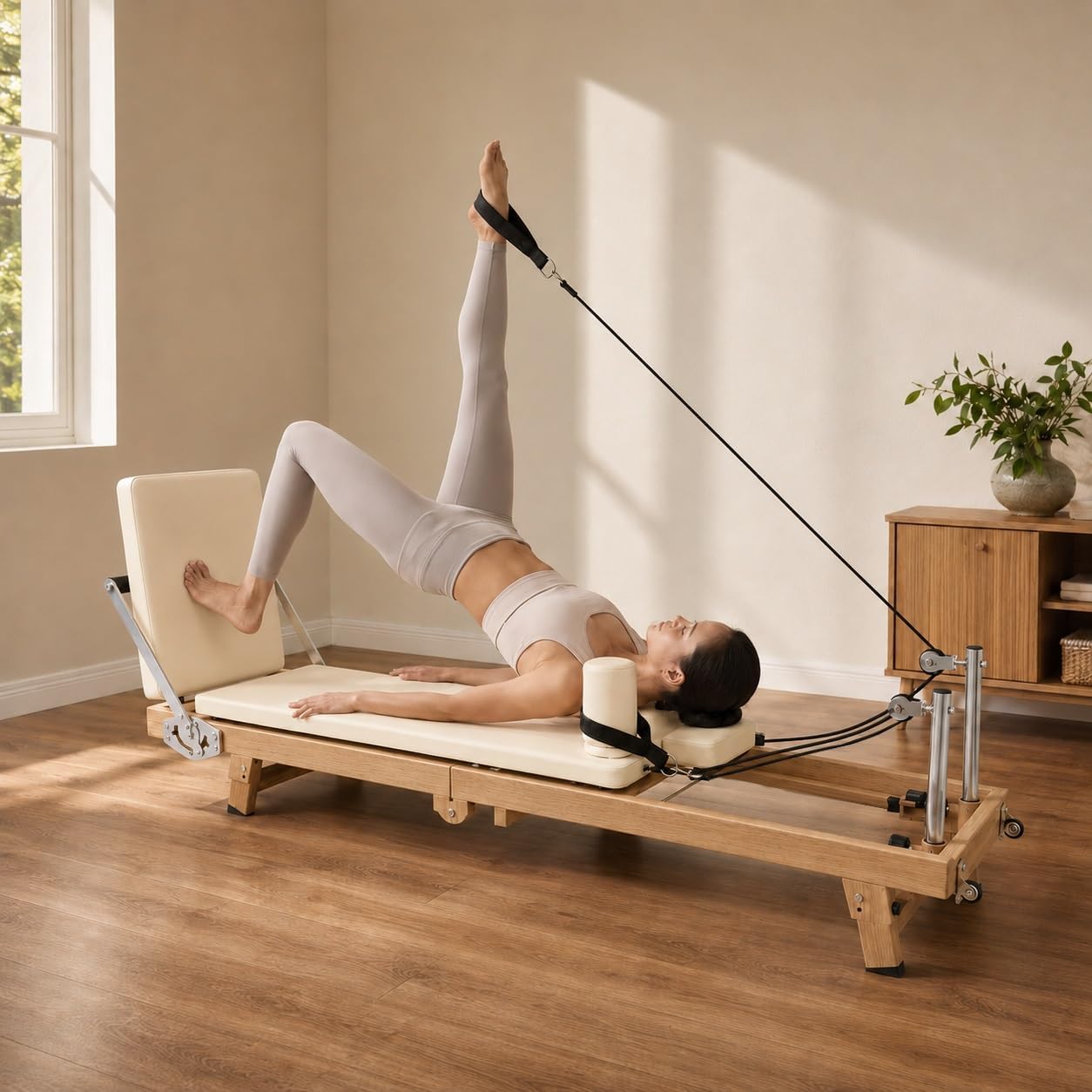 Home Gym Full Setup - 75인치 접이식 필라테스 리포머 머신, 이중