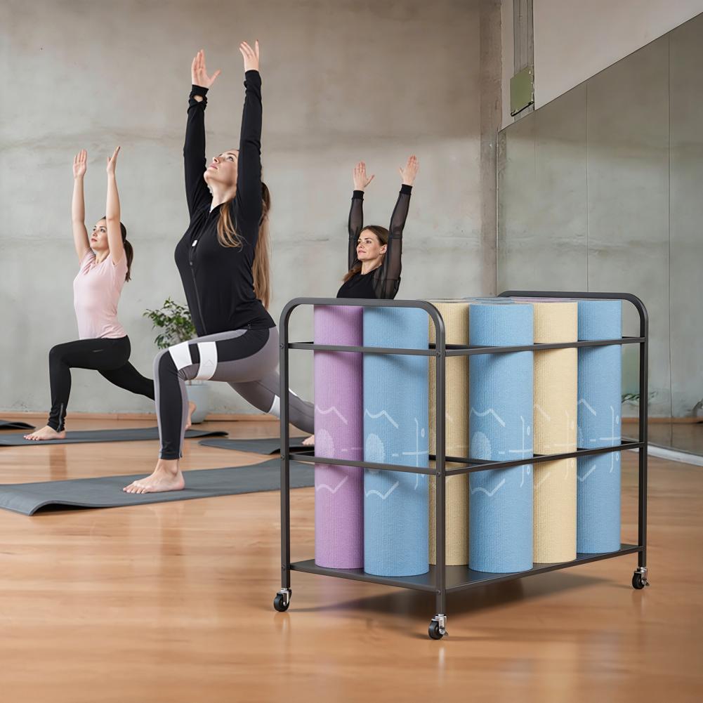 Home Gym Yoga Mat Storage - 바퀴가 달린 요가 매트 보관 랙,