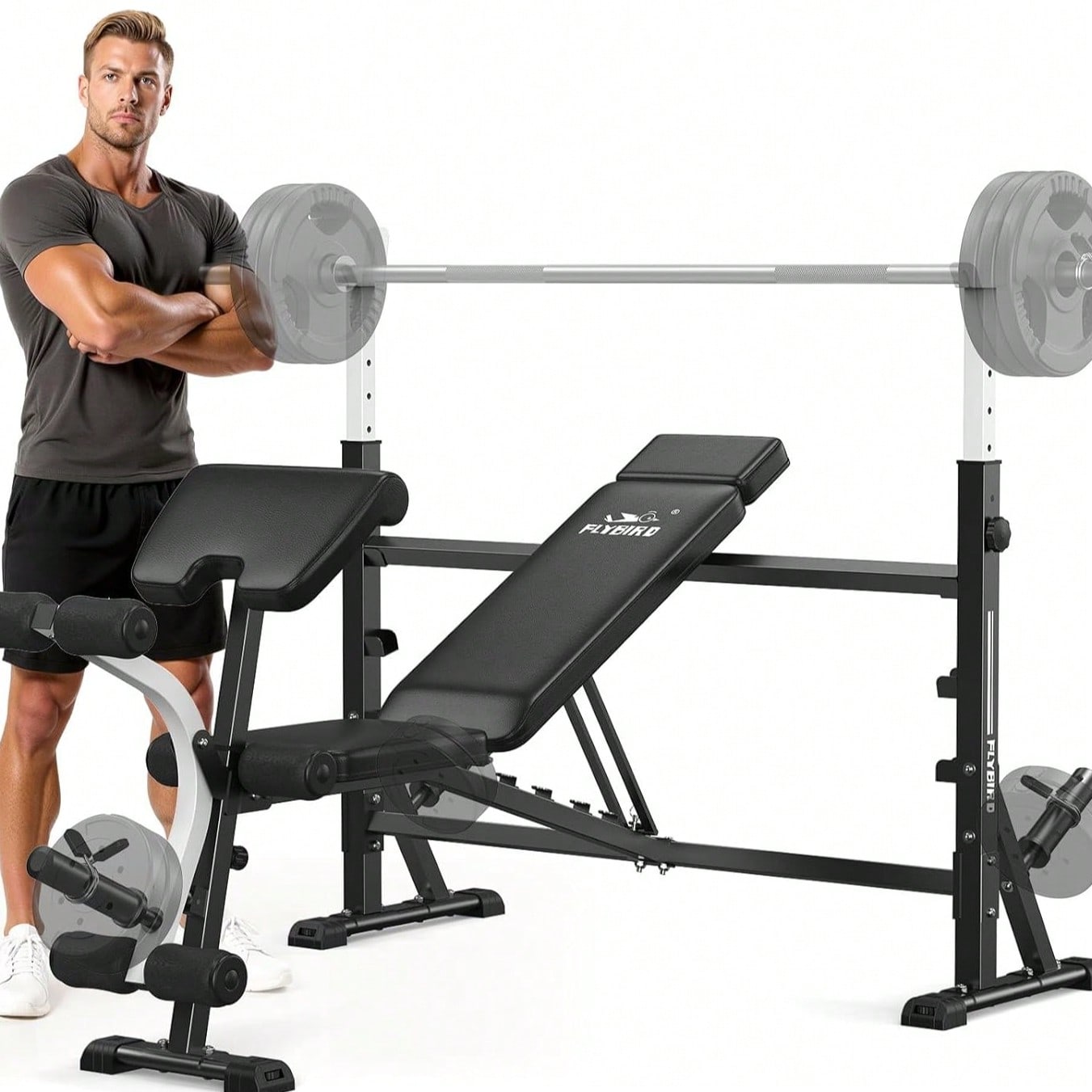 FLYBIRD 조절식 웨이트 벤치, 벤치 프레스 랙,  - Home Gym Leg Extension 리뷰 및 가격