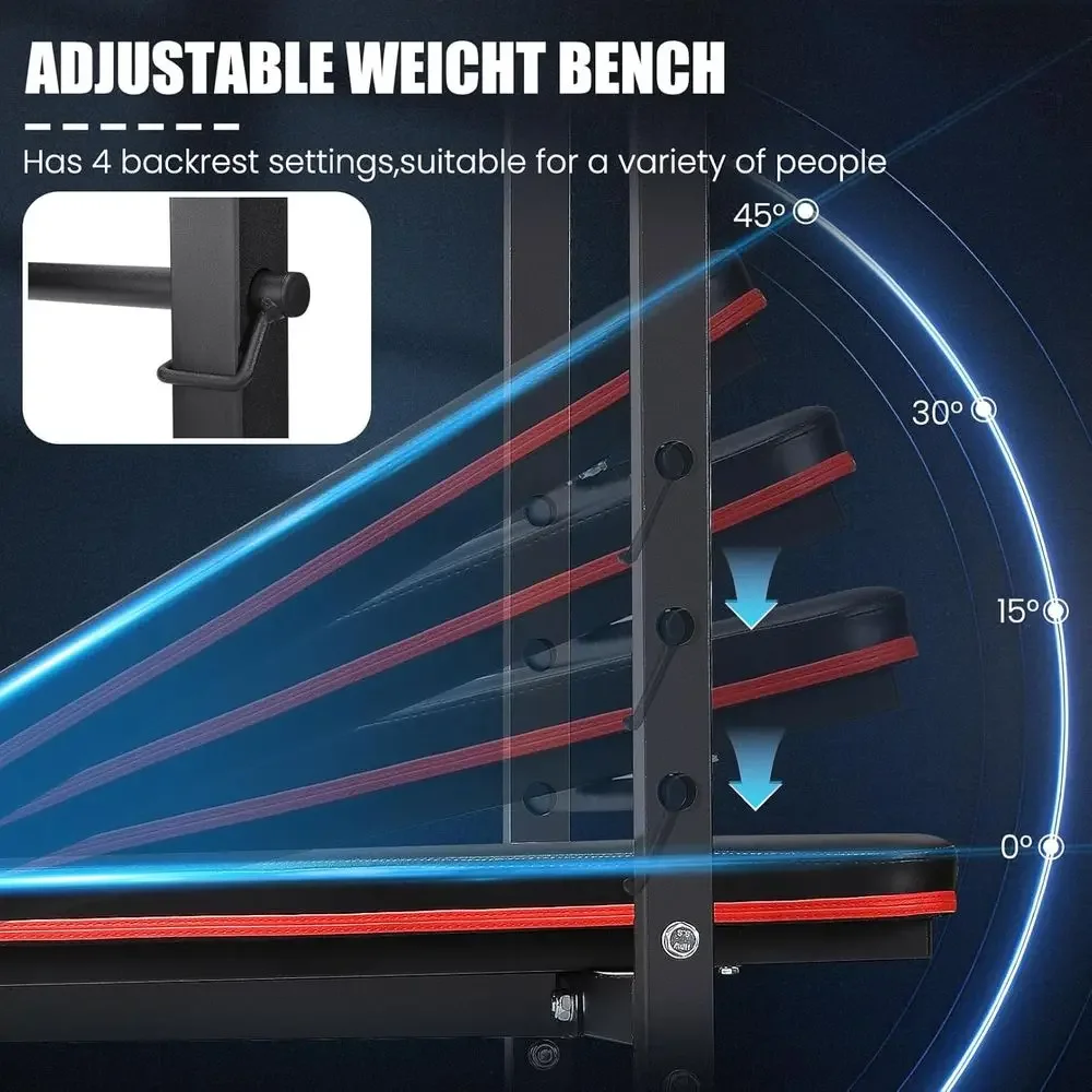 8-in-1 조절 가능한 웨이트 벤치 (스쿼트 랙, 레 - Home Gym Leg Extension 리뷰 및 가격