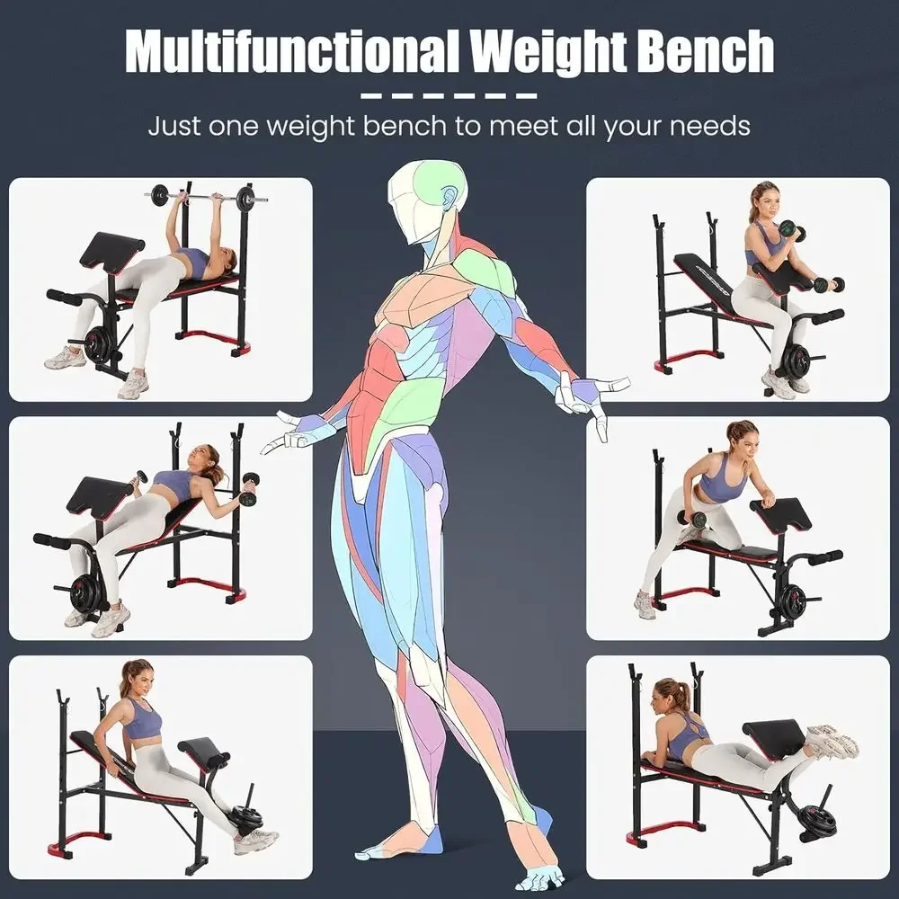 8-in-1 조절 가능한 웨이트 벤치 (스쿼트 랙, 레 - Home Gym Leg Extension 리뷰 및 가격