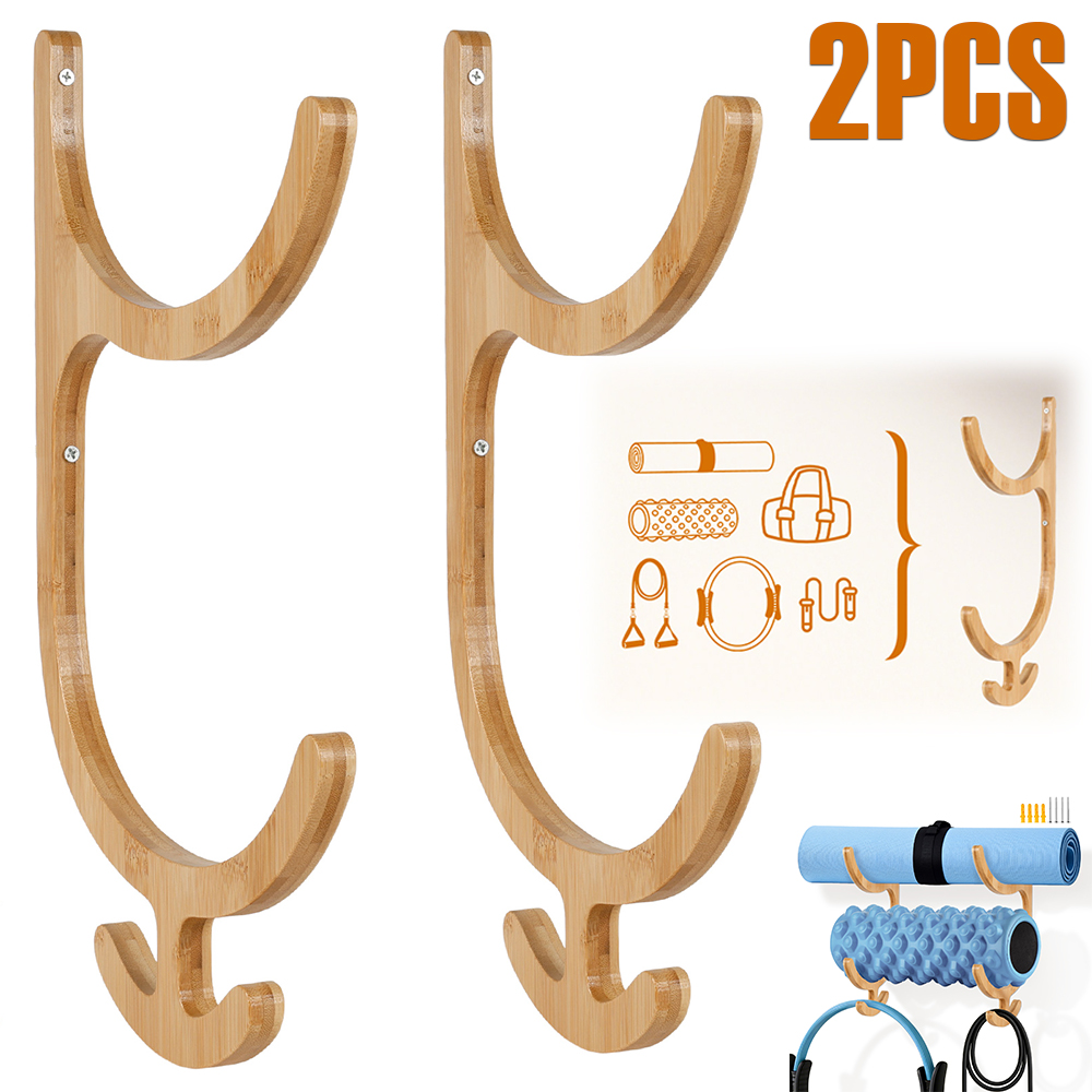 2개입 요가 매트 보관 랙 벽걸이형 나무 요가 매트 홀 - Home Gym Yoga Mat Storage 리뷰 및 가격