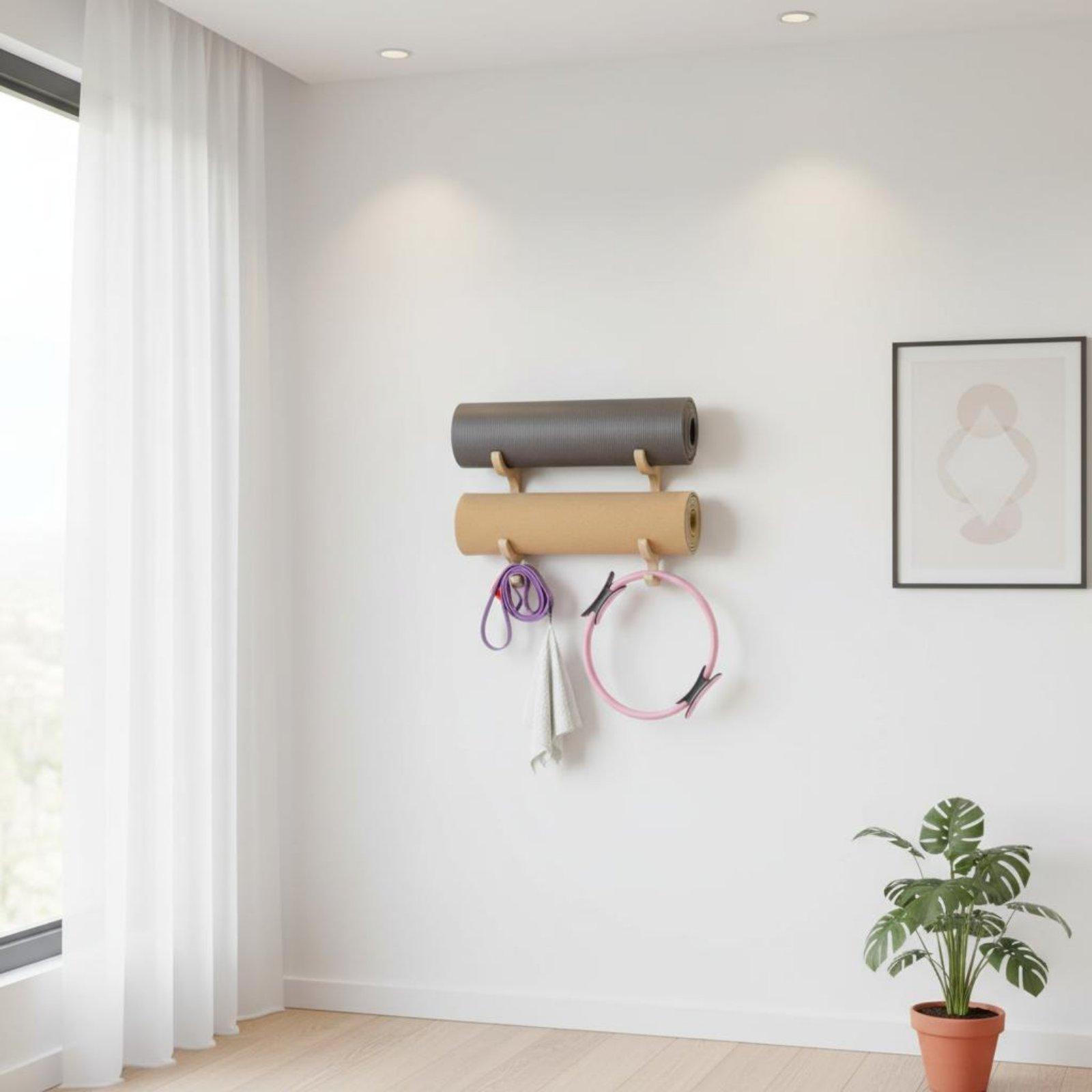 나무 요가 매트 보관 선반 벽걸이형 다층 홀더 운동 매 - Home Gym Yoga Mat Storage 리뷰 및 가격