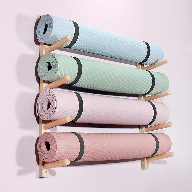 나무 요가 매트 홀더 벽걸이 - 폼 롤러 랙, 매트 정 - Home Gym Yoga Mat Storage 리뷰 및 가격