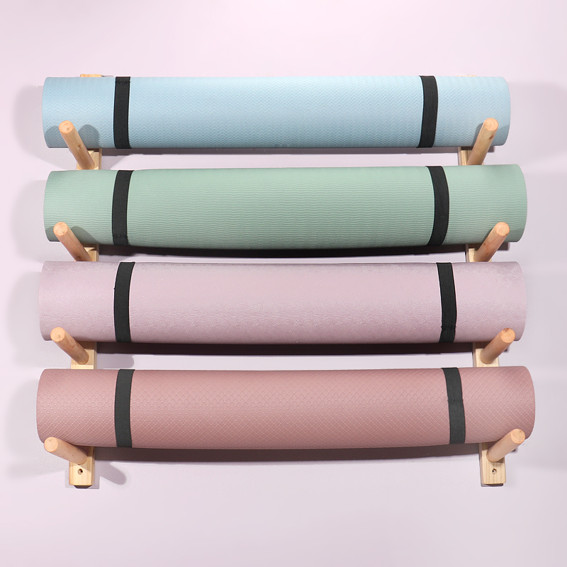 나무 요가 매트 홀더 벽걸이 - 폼 롤러 랙, 매트 정 - Home Gym Yoga Mat Storage 리뷰 및 가격