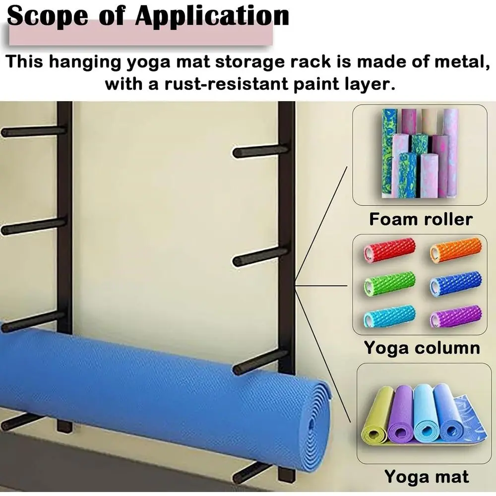 벽걸이형 메탈 짐 랙, 홈트레이닝용, 요가 매트 및 운 - Home Gym Yoga Mat Storage 리뷰 및 가격