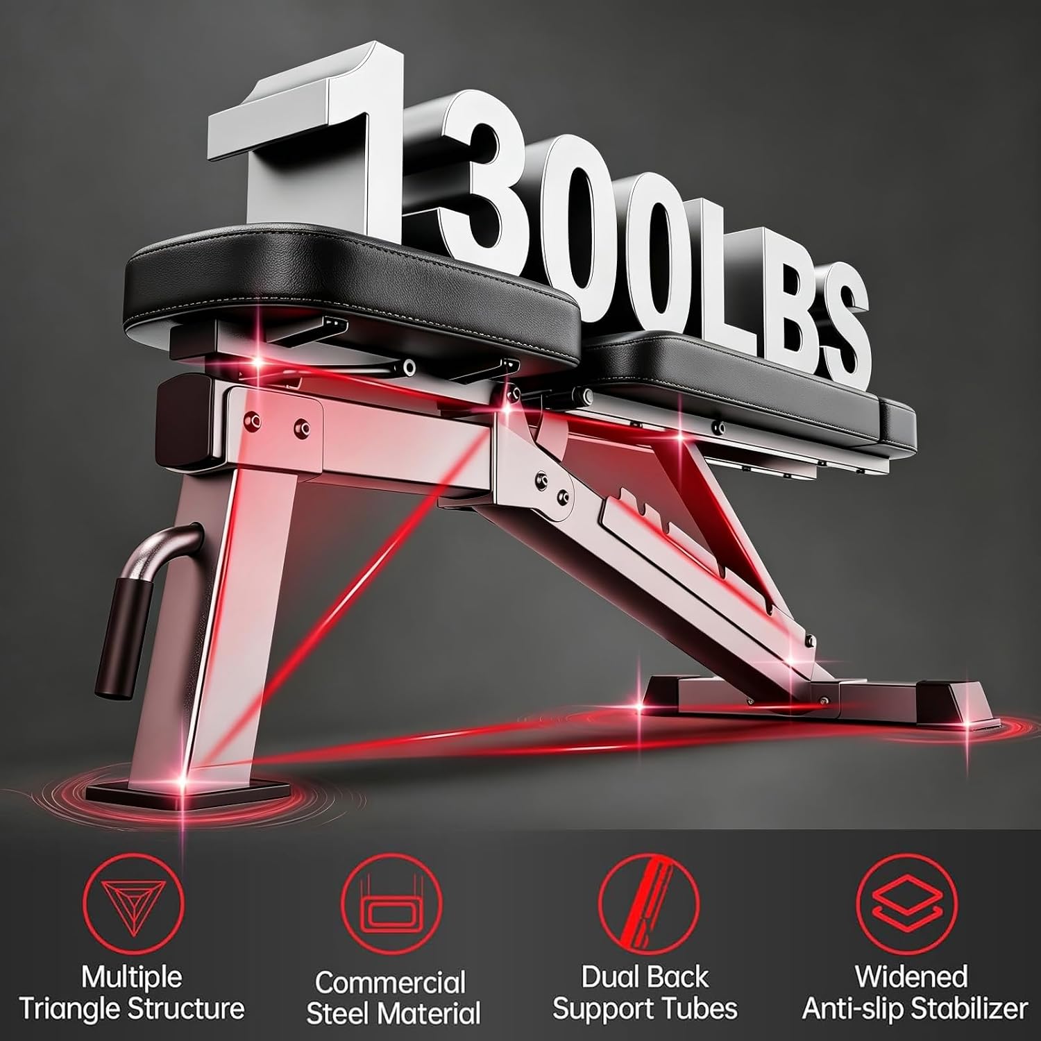 조절 가능한 웨이트 벤치, 1300LBS 용량, 다중  - Home Gym Multi 리뷰 및 가격
