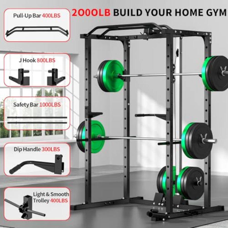 홈짐 파워 랙 (랫풀다운 포함) 블랙 스틸 2000LB - Home Gym Multi 리뷰 및 가격