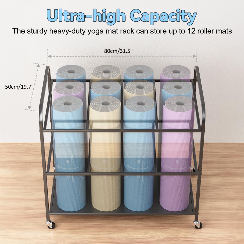 바퀴가 달린 요가 매트 보관 랙, 홈짐 운동기구 보관  - Home Gym Yoga Mat Storage 리뷰 및 가격