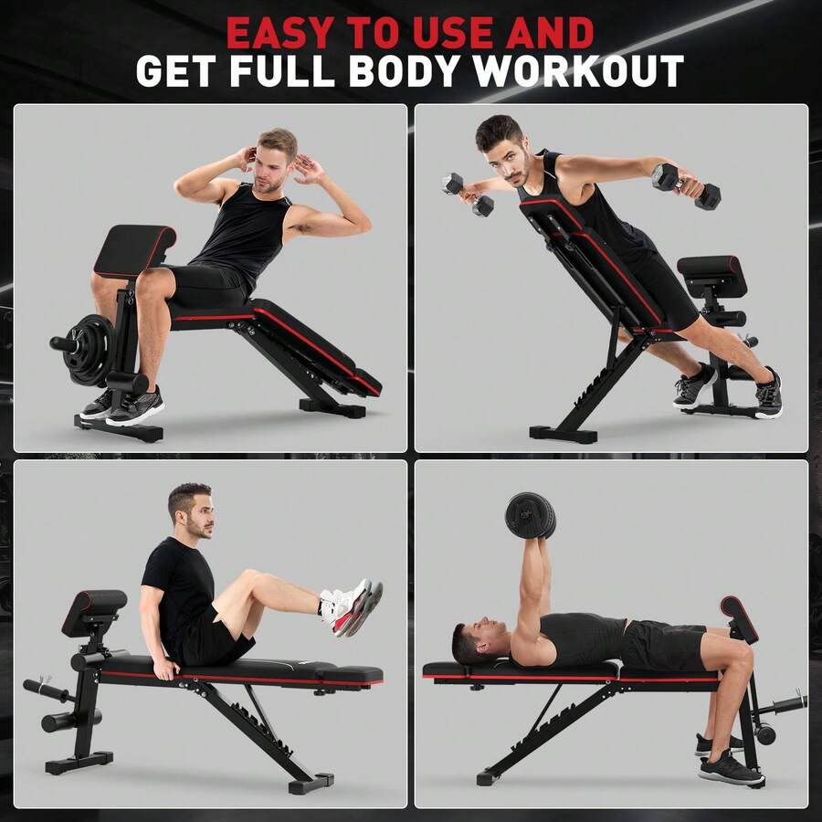 7단계 조절 가능한 웨이트 벤치, 확장형 헤드레스트 및 - Home Gym Full Setup 리뷰 및 가격