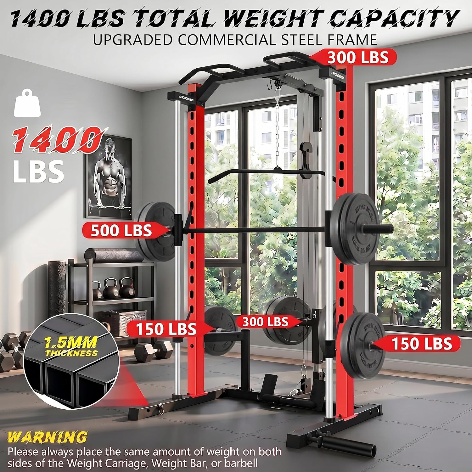 올인원 스미스 머신 파워 랙 (랫 풀다운, 풀업 바,  - Home Gym Lat Pulldown 리뷰 및 가격