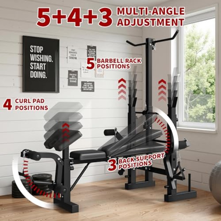 홈짐 웨이트 벤치 세트: 스틸 프레임 블랙 다기능 벤치 - Home Gym Leg Extension 리뷰 및 가격