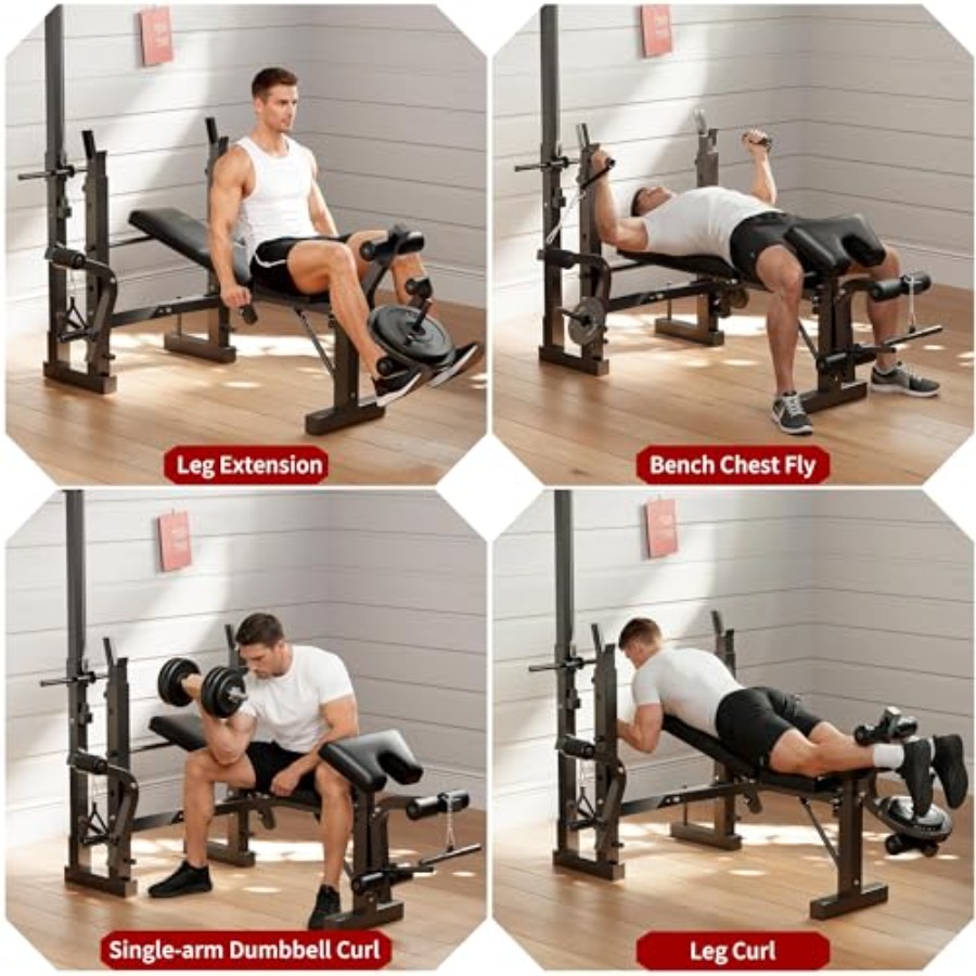 홈짐 웨이트 벤치 세트: 스틸 프레임 블랙 다기능 벤치 - Home Gym Leg Extension 리뷰 및 가격